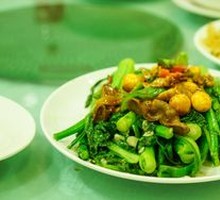 Stir-Fried Chicken Offal with Chinese Broccoli