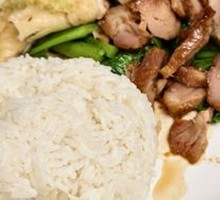 Steamed Chicken with Barbecue Pork