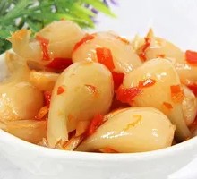 Pickled Garlic Greens with Spicy Chilies