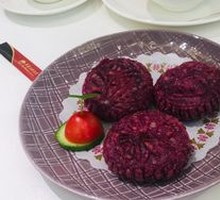 Purple Sweet Potato Red Bean Cake