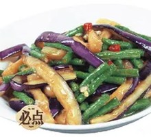 Stir-Fried Green Beans with Eggplant Strips