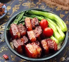 Honey Glazed Braised Pork Congee Rice Bowl