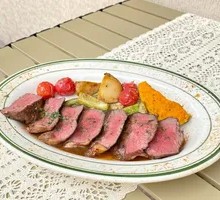 New York Strip Steak with Roasted Vegetables