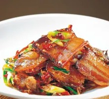 Garlic Greens with Preserved Pork