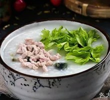 Mustard Greens, Century Egg, and Pork Porridge