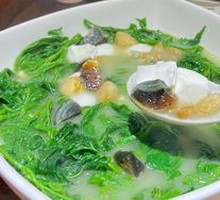 Thick Soup with Double Egg and Mulberry Leaves