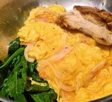 Cod Fish Fillet Stir-Fried Eggs with Chicken Cutlet Rice