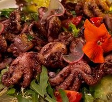 Basil-Warmed Octopus with Sesame Spinach