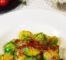 Italian Smoked Meat Stir-Fried Brussels Sprouts