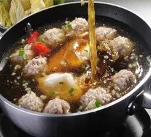 Hand-Pressed Meatball Soup