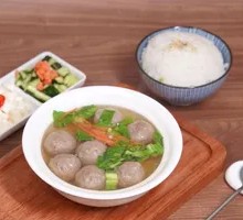 Beef Tripe Meatball Soup Rice