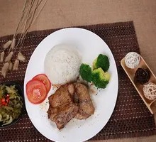 Pan-Fried Chicken Rice