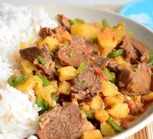 Beef and Potato Rice Bowl