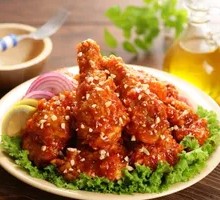 Signature Rich Fried Chicken and Rice Cake