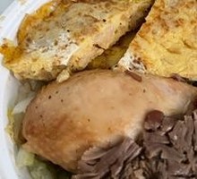 Pork Trotter Rice with Fried Egg and Braised Chicken Leg