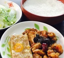 Minced Meat and Chicken Rice