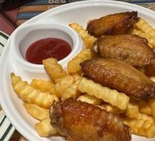 Fried Chicken Wings and Fries