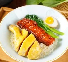 Char Siu Chicken and Goose Rice Combo