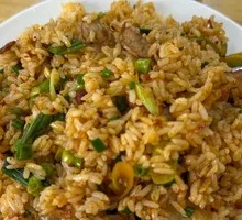 Garlic Chive Braised Pork Fried Rice