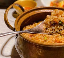 Potato Rice in Copper Pot