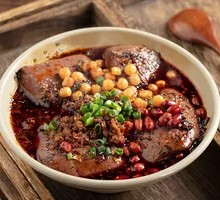 Spicy Blood Curd with Pork Sauce