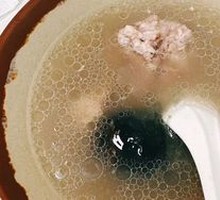Century Egg and Pork Dumpling Soup