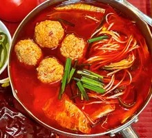 Pickled Chili Pork Meatball Rice Noodles