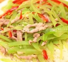 Sliced Bamboo Shoots with Pork in Rice