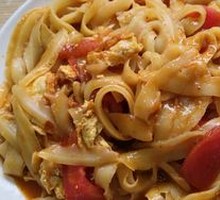 Tomato and Egg Stir-Fried Knife-Cut Noodles