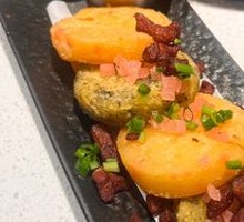 Crispy Pork Bits with Potato Pancake