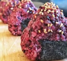 Cheese and Meat Floss Purple Rice Ball