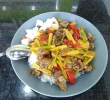 Spicy Sour Chicken Offal Rice