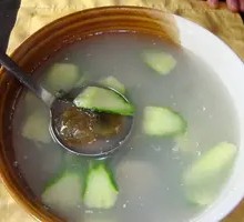 Cucumber and Century Egg Soup