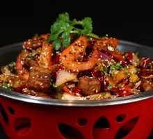 Spicy Stir-Fried Spare Ribs and Shrimp