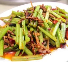 Celery and Beef Strips