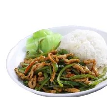 Bell Pepper and Pork Stir-Fry Rice Bowl