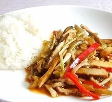 Celery and Tofu Skin Rice Bowl