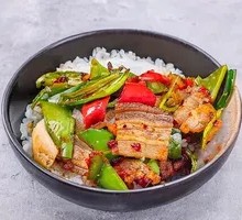 Spicy Pork Stir-fry Rice Bowl