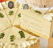 Durian Layer Cake Slice