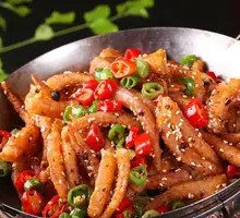 Spicy Squid Tentacles in Dry Pot