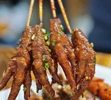 Grilled Chicken Feet with Fermented Rice Cake