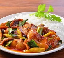 Garlic Sprout Sichuan Pork Fried Rice Bowl