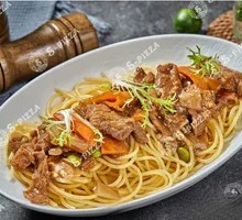 Black Pepper Beef Spaghetti