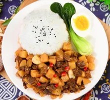Potato and Beef Rice Bowl
