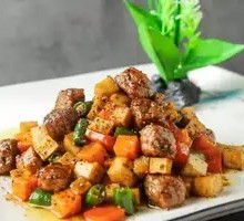 Colorful Beef Cubes