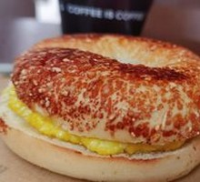 Smoked Chicken Mushroom Egg Sauce Bagel