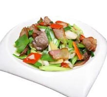 Garlic Shoot and Old Preserved Meat