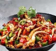 Spicy Squid Tentacles in Dry Pot