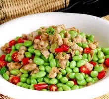 Fried Pork and Edamame Rice