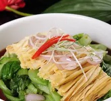 Fried Tofu Skin with Greens